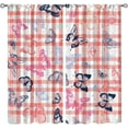 thumbnail image 1 of Geometric Striped Plaid Blackout Curtains, Cartoon Animal Butterfly Curtains Room Darkening, Pattern Clear Divider Patio Doorway Sliding Glass Door Rod Pocket Thermal Insulated Drapes-W42xL54in, 1 of 6
