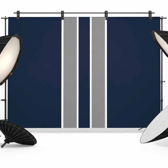 Geometric Stripes Backdrop for Photography, Blue Background Photo Backdrop Portrait Background Party Banner Photo Backgrounds for Studio Booth Props, 10x8ft