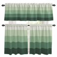 thumbnail image 1 of Geometric Stripes Kitchen Curtains Valances and Tiers Set of 3 Minimalist Sage Green Gradient Pattern Tier Curtains and Valance with Rod Pocket for Small Windows, 27.5"x36", 1 of 9