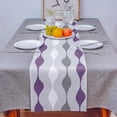 thumbnail image 1 of Geometric Stripes Purple Table Runner Luxury Home Dining Table Coffee Table Holiday Wedding Decoration Party Dinner Table Runner, 1 of 4
