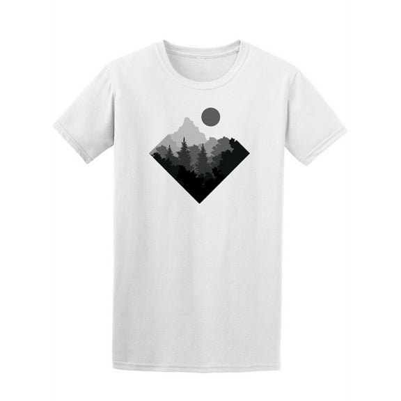 Geometric Style Forest Landscape T-Shirt Men -Image by Shutterstock, Male x-Large