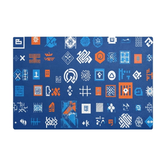 Geometric Style Symbols Coffee Machine Mat Kitchen Dish Drying Matst Absorbent Water 11.8''x17.7''