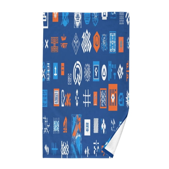 Geometric Style Symbols Soft 100% Cotton Towel, High Absorbency, Single Pack, 16" x 28"