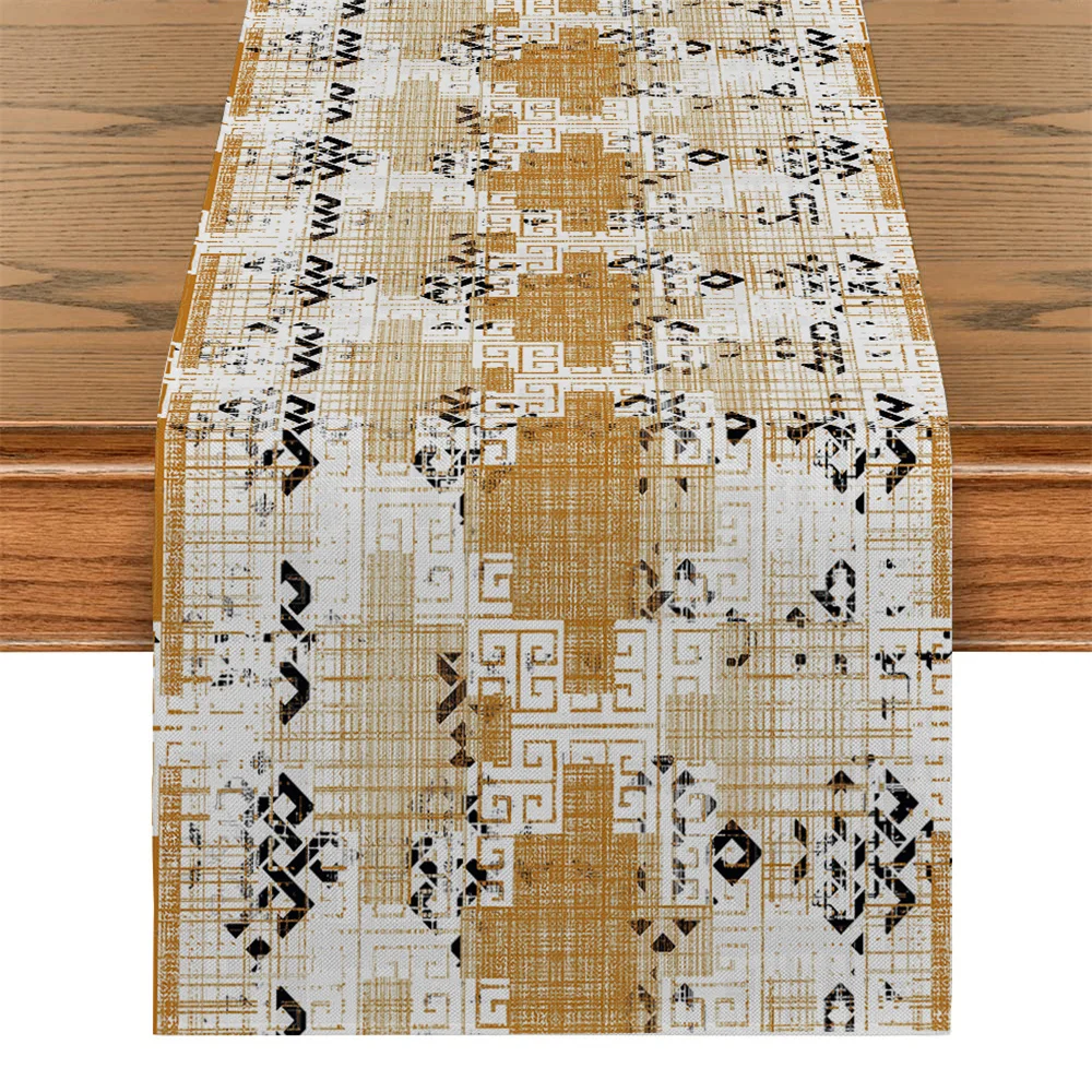 Geometric Style Table Runner Elegant Pattern Mixed Color Table Runner ...