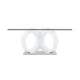 thumbnail image 1 of Geometric Style White Glass Top Table, 1 of 1