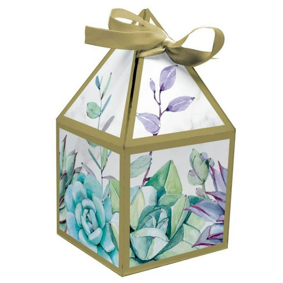 Geometric Succulent Floral Favor Boxes 8 Per Pack