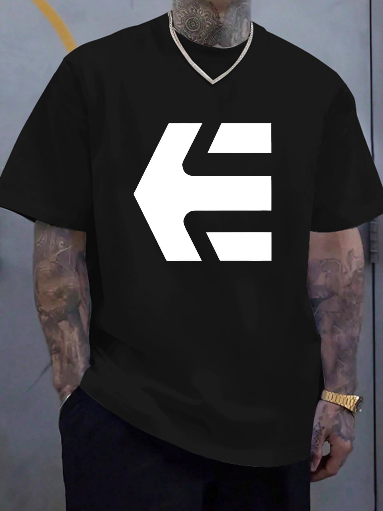 Geometric Cube Print, Casual Crew Neck T-Shirt main image 1