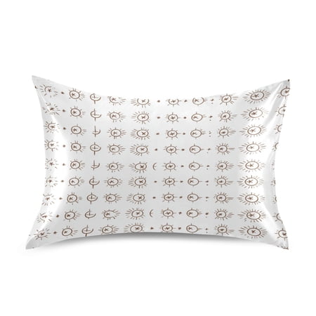 Geometric Symbols Pattern Luxury Silky Soft Pillowcase Standard Size Wrinkle Resistant Envelope Closure 20x26in