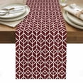 thumbnail image 1 of Geometric Table Runner - 36 Inch Long, Kitchen Dining Table Runner Dresser Scarves, Modern Abstract Lines Texture Red Farmhouse Decor for Coffee Tables Wedding Party Banquet, 1 of 8
