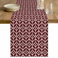 thumbnail image 1 of Geometric Table Runner 48 Inches Long Farmhouse Dress Scarves, Modern Abstract Lines Texture Red Dining Tablerunner for Coffee Table/Kitchen Island/Party Décor, 13" x 48", 1 of 8