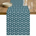 thumbnail image 1 of Geometric Table Runner 72 Inches Long Farmhouse Dress Scarves, Modern Abstract Lines Texture Teal Dining Tablerunner for Coffee Table/Kitchen Island/Party Décor, 13" x 72", 1 of 8