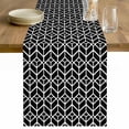 thumbnail image 1 of Geometric Table Runner 90 Inches Long Farmhouse Dress Scarves, Modern Abstract Lines Texture Black Dining Tablerunner for Coffee Table/Kitchen Island/Party Décor, 13" x 90", 1 of 8