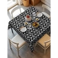 thumbnail image 1 of Geometric Tablecloth Square Table Cloth 60x60, Waterproof Outdoor Table Cloth Covers Decorative Table Protector, Modern Abstract Lines Texture Black Washable Table Cover for Kitchen Dinning Party, 1 of 8