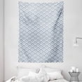 thumbnail image 1 of Geometric Tapestry, Diagonal Entwined Nested Squares Pattern Classical Repeating Design, Wall Hanging for Bedroom Living Room Dorm Decor, 60W X 80L Inches, Slate Blue Blue White, by Ambesonne, 1 of 2