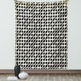 thumbnail image 1 of Geometric Tapestry, Diagonal Rounded Circles Pattern Wavy Random Lines Motif Monochrome Modern, Wall Hanging for Bedroom Living Room Dorm Decor, 40W X 60L Inches, Black Off White, by Ambesonne, 1 of 5