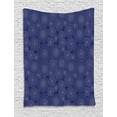 thumbnail image 1 of Geometric Tapestry, Repeating Spirals Formed by Dashed Lines Japanese Sashiko Quilting Pattern, Wall Hanging for Bedroom Living Room Dorm Decor, 40W X 60L Inches, Indigo White, by Ambesonne, 1 of 2