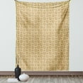 thumbnail image 1 of Geometric Tapestry, Retro Diamond Shape Pattern with Dotted Lines Circles and Abstract Flowers, Wall Hanging for Bedroom Living Room Dorm Decor, 60W X 80L Inches, Caramel and Beige, by Ambesonne, 1 of 5