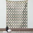 thumbnail image 1 of Geometric Tapestry, Triangles Pattern Diagonal Blanket Cubism Textured Artful Graphic, Wall Hanging for Bedroom Living Room Dorm Decor, 60W X 80L Inches, Dimgrey Ivory Almond Green, by Ambesonne, 1 of 2