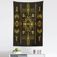 thumbnail image 1 of Geometric Tapestry, Tribal Hand Drawn Vintage Aztec Background in Vector Illustration Print, Fabric Wall Hanging Decor for Bedroom Living Room Dorm, 5 Sizes, Dark Brown Mustard, by Ambesonne, 1 of 1