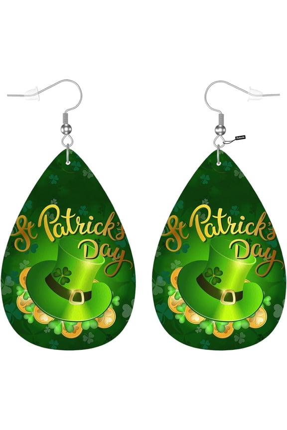 Geometric Teardrop Earrings, Oriental Pink Aqua Rainbow Moroccan Pattern Double-Sided Dangle Earring For Women Friends, Lightweight Faux Leather Earrings[Z3297]