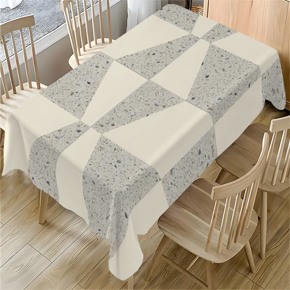 Geometric Terrazzo Pattern Tablecloth 55 x 77.1 Inches Rectangular for Dining Room Office Party Outdoor Use