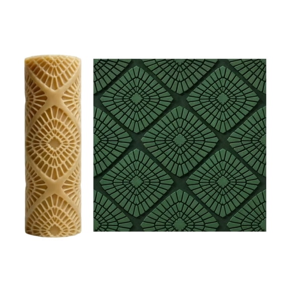 Geometric Texture Roller for Polymer Clay, Soft Ceramics & Air-Dry Clay