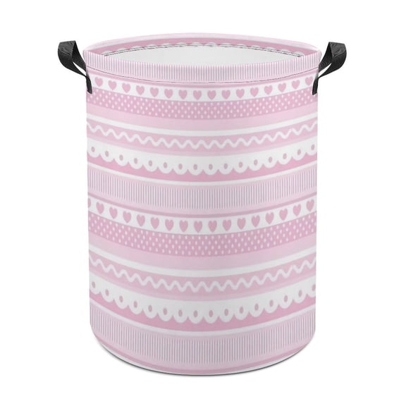 Geometric Textures Laundry Bag, Collapsible Round Laundry Hamper with Handle, Laundry Basket for Clothes, Toys, Extra Tall Washing Bin for Home Storage