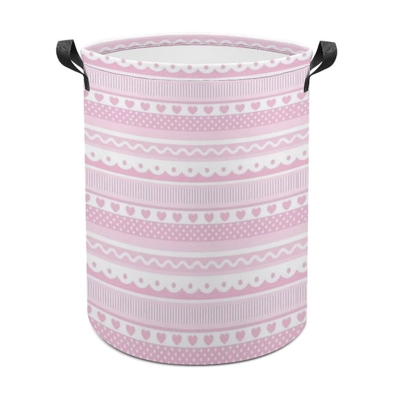 Geometric Textures Laundry Bag, Collapsible Round Laundry Hamper with Handle, Laundry Basket for Clothes, Toys, Extra Tall Washing Bin for Home Storage