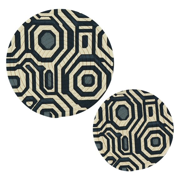 Geometric Theme Pattern Trivets Potholders Cotton Braided Potholders Heat-Resistant Pads 7.09'' and 9.45''