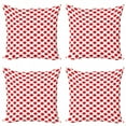 thumbnail image 1 of Ambesonne Vintage Throw Pillow Cover 4 Pack, Pop Art Retro Dots, 16", Vermilion White, 1 of 2