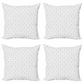 thumbnail image 1 of Ambesonne Geometric Throw Pillow Cover 4 Pack, Lines Shapes with Squares, 20", Black and White, 1 of 2