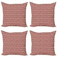 thumbnail image 1 of Ambesonne Geometric Throw Pillow Cover 4 Pack, Vivid Rounds and Squares, 16", Pastel Pink Multicolor, 1 of 2