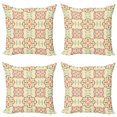 thumbnail image 1 of Geometric Throw Pillow Cushion Case Pack of 4, Colorful Floral Themed Ornamental Abstract Design in Vintage Style, Modern Accent Double-Sided Print, 4 Sizes, Cream and Multicolor, by Ambesonne, 1 of 2