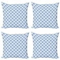 thumbnail image 1 of Ambesonne Geometric Throw Pillow Cover 4 Pack, Checkered Rhombus, 20", Slate Blue Pale Blue, 1 of 2