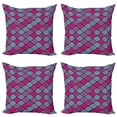 thumbnail image 1 of Ambesonne Geometric Throw Pillow Cover 4 Pack, Motif, 20", Aqua Magenta Violet, 1 of 2