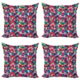 thumbnail image 1 of Ambesonne Geometric Throw Pillow Cover 4 Pack, Italian Grunge Dots, 20", Multicolor, 1 of 2