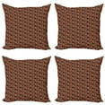thumbnail image 1 of Geometric Throw Pillow Cushion Case Pack of 4, Fun and Tiny Rounds and Stars Illustration in Tangerine and Earthy Tones, Modern Accent Double-Sided Print, 4 Sizes, Multicolor, by Ambesonne, 1 of 2