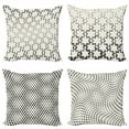 thumbnail image 1 of Ambesonne Geometric Throw Pillow Cover 4 Pack, Halftone Triangle Hexagon, 18", Charcoal Grey and Eggshell, 1 of 2