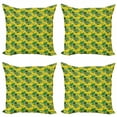 thumbnail image 1 of Ambesonne Geometric Throw Pillow Cover 4 Pack, Natural Modern Circles, 20", Green Mustard, 1 of 2