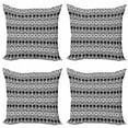 thumbnail image 1 of Ambesonne Geometric Throw Pillow Cover 4 Pack, Hand Drawn Pattern, 24", Black White, 1 of 2