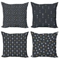 thumbnail image 1 of Ambesonne Geometric Throw Pillow Cover 4 Pack, Abstract Design Outline, 16", Charcoal Grey Pale Orange, 1 of 2