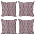 thumbnail image 1 of Ambesonne Geometric Throw Pillow Cover 4 Pack, Middle Eastern, 24", Vermilion Slate Blue, 1 of 2