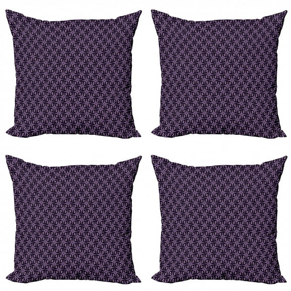 Ambesonne Geometric Throw Pillow Cover 4 Pack, Abstract Pattern Winter, 24", Mauve Lavender Purple
