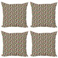 thumbnail image 1 of Ambesonne Geometric Throw Pillow Cover 4 Pack, Colorful Squares Grid, 20", Multicolor, 1 of 2