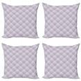 thumbnail image 1 of Geometric Throw Pillow Cushion Case Pack of 4, Square Checkered Colorful Plaid Modern Pattern Spring Colors Abstract Print, Modern Accent Double-Sided Print, 4 Sizes, Pink Pale Blue, by Ambesonne, 1 of 2