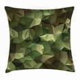 thumbnail image 1 of Geometric Throw Pillow Cushion Cover, Abstract Style Composition Camouflage Design Angular Polygon Design, Decorative Square Accent Pillow Case, 24" X 24", Olive Green Green Brown, by Ambesonne, 1 of 2