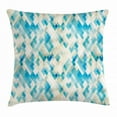 thumbnail image 1 of Geometric Throw Pillow Cushion Cover, Blue Themed Hexagonal Shaped Abstract Modern Grunge Art Print, Decorative Square Accent Pillow Case, 16 X 16 Inches, White Cream Blue and Turquoise, by Ambesonne, 1 of 2