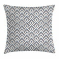 thumbnail image 1 of Geometric Throw Pillow Cushion Cover, Classical Repeating Pattern of Modern Diagonal Nested Squares, Decorative Square Accent Pillow Case, 24 X 24 Inches, Slate Blue Dried Rose White, by Ambesonne, 1 of 2