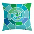 thumbnail image 1 of Geometric Throw Pillow Cushion Cover, Large Kaleidoscopic Spiral Form with Rectangular Shapes in Green and Blue Shades, Decorative Square Accent Pillow Case, 16 X 16 Inches, Multicolor, by Ambesonne, 1 of 2