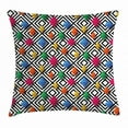 thumbnail image 1 of Geometric Throw Pillow Cushion Cover, Lively Colored and 3D Styled Diamond Gemstone Figures on Black and White Backdrop, Decorative Square Accent Pillow Case, 18 X 18 Inches, Multicolor, by Ambesonne, 1 of 2